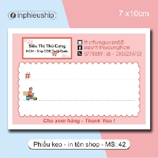 Phiếu giao hàng có keo MS42K
