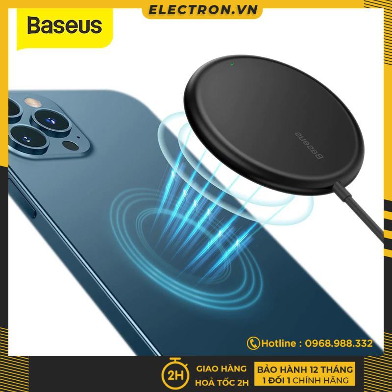 Đế sạc không dây nam châm Baseus Simple Mini Magnetic Wireless Charger dùng cho iPhone 12 Series (15W, Wireless Magsafe)