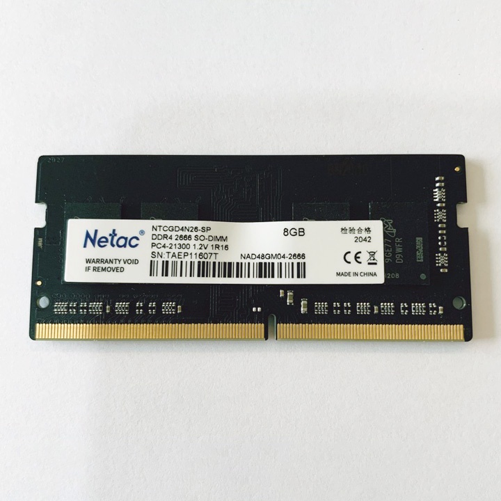 RAM laptop Netac DDR4 8GB bus 2666 MHz - bảo hành 3 năm