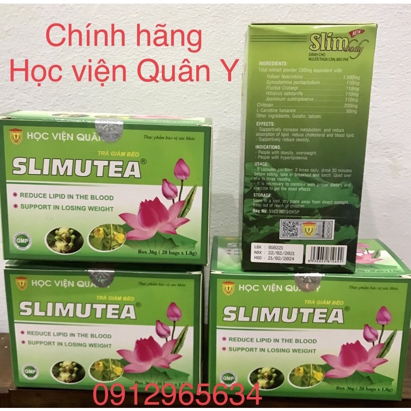 Liệu trình giảm cân của Học Viện Quân Y an toàn và hiệu quả cấp tốc gồm 1 hộp thuốc và 3 gói trà giảm béo an toàn
