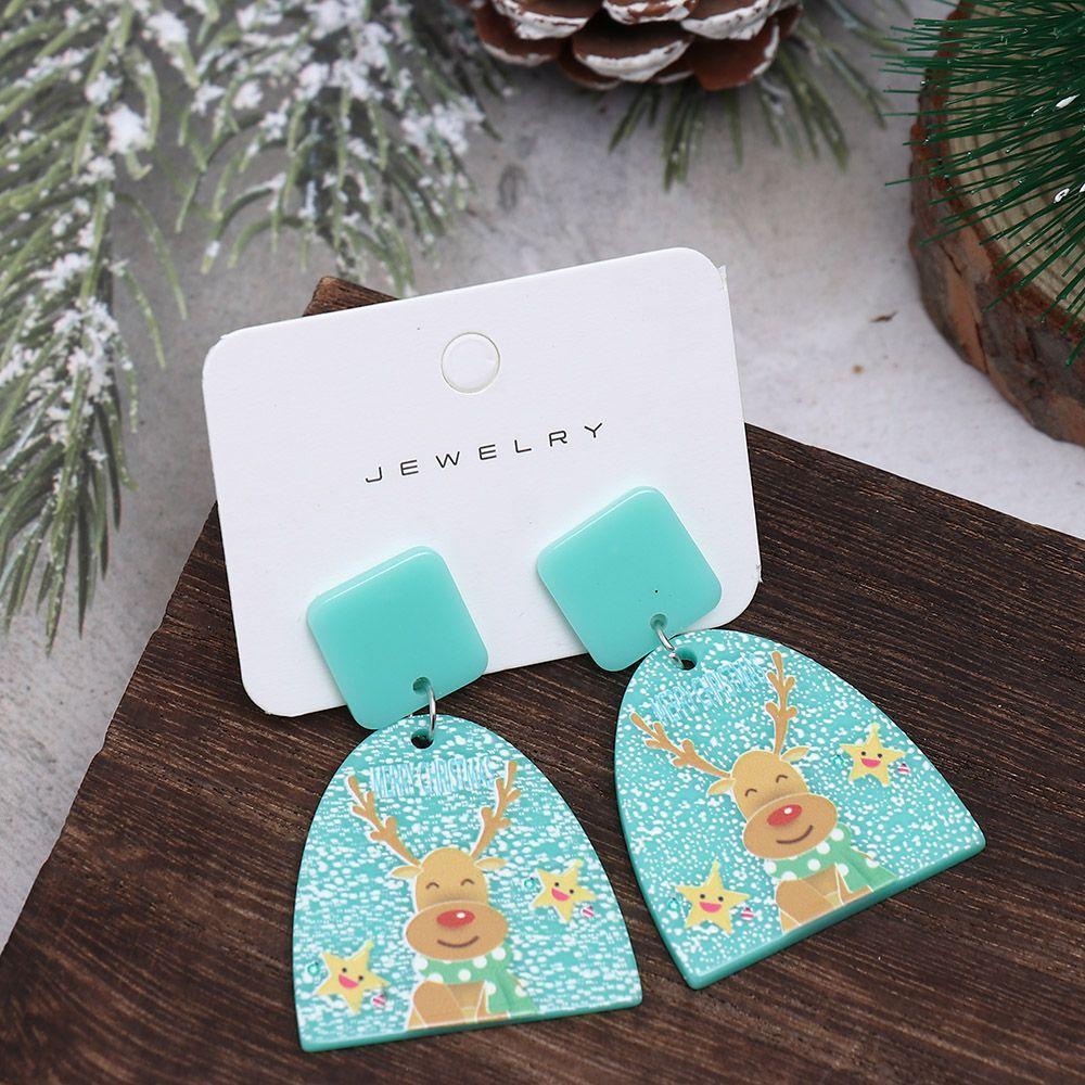 LAY Bông Tai Acrylic Hình Hoa Tuyết Giáng Sinh Thời Trang Sáng Tạo