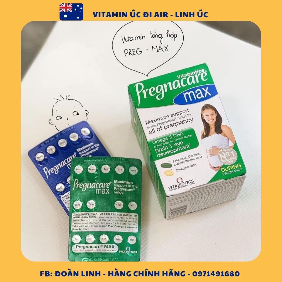 Vitamin bổ sung cho phụ nữ mang thai PREGNACARE MAX, Hàng Chuẩn Anh