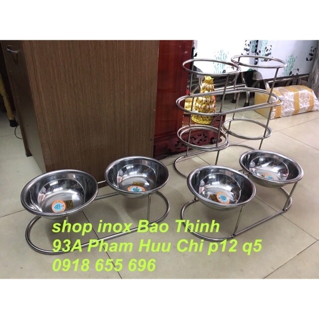 Đế ăn đôi kèm bát cao 15cm -bát 20cm