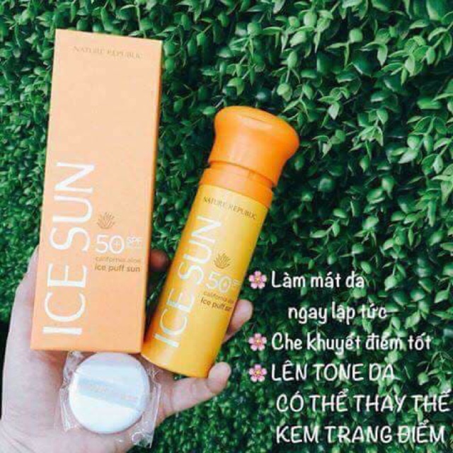 Tặng mặt nạ HA khi mua kem chống nắng NATURE REPUBLIC ICE PUFF SUN SPF50+