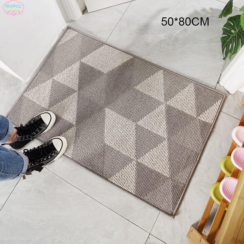 【RVPCL】 Geometric Indoor Non Slip Door Mat Backing Machine Washable Super Absorbent Inside Mats Low-Profile Rug Doormats