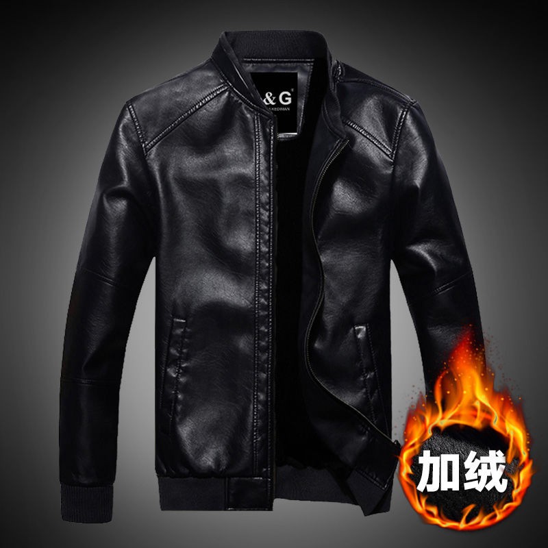 Áo Khoác Da Lót Nhung Dày Dặn Giữ Ấm Mùa Đông Phong Cách Hàn Quốc Cho Nam Giới | BigBuy360 - bigbuy360.vn