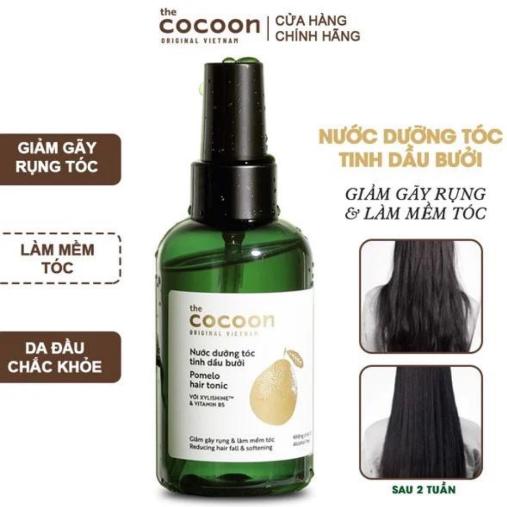 Nước dưỡng tóc tinh dầu bưởi Cocoon Pomelo Hair Tonic 140ml giảm gãy rụng