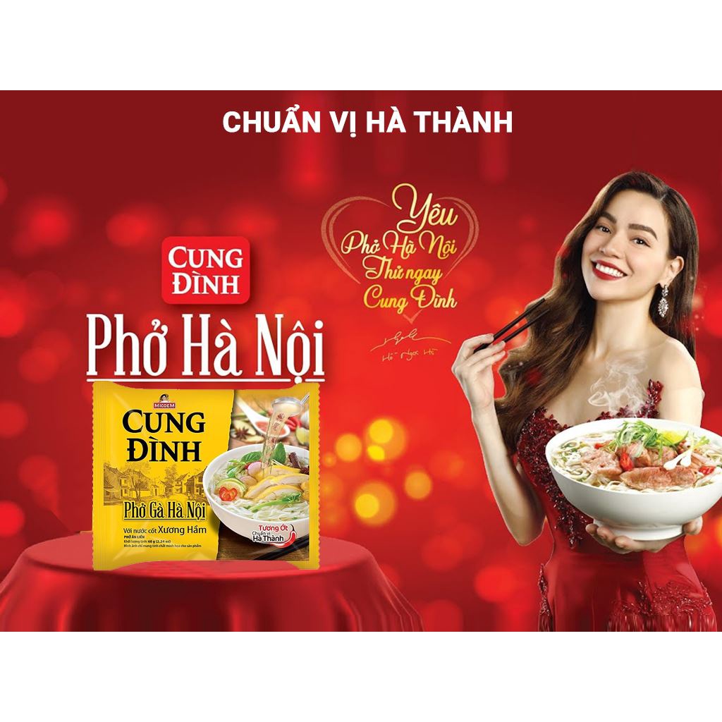 Thùng 30 gói Phở bò / gà Cung Đình Hà Nội