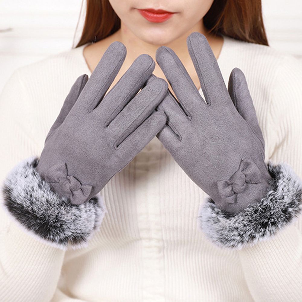 Găng tay da lộn MIHAN1 giữ ấm thời trang cho nữ