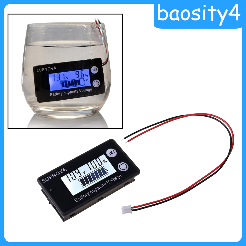 [baosity4]DC 8V-100V Battery Capacity Indicator LCD Car Motorcycle Voltmeter Panel blue