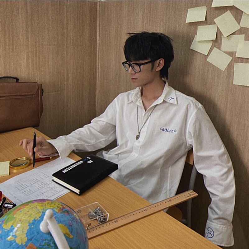 Sơ Mi Dài Tay Cổ Bẻ SADBOIZ Đi Học Đi Chơi Hot- Sơ Mi Hàn Quốc Ulzzang