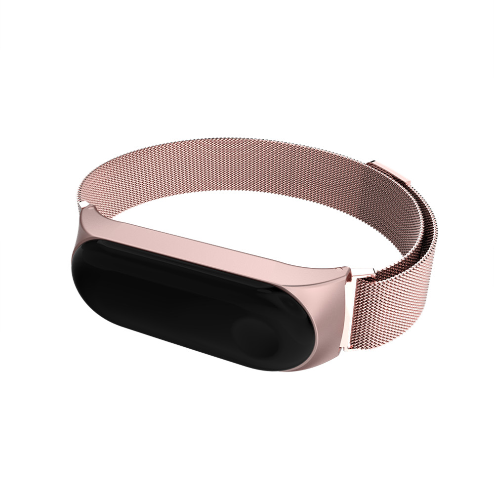 Dây Đeo Thay Thế Chất Liệu Kim Loại Dạng Lưới Có Khóa Nam Châm Cho Xiaomi Mi Band 5 / 4 / 3