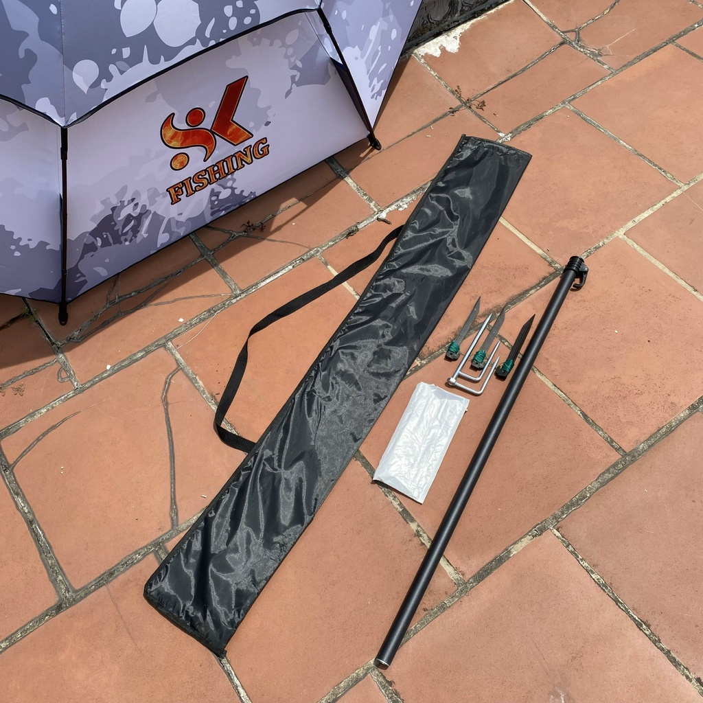 Ô Câu Cá Ô Dù Che Nắng Mưa 2 Tầng SK FISHING Cá KOI - Biển Xanh Cao Cấp  Có Size 2M2 và 2.6M - Đồ Câu Đại Tín