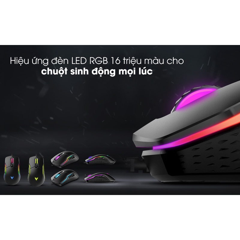 Chuột Gaming Rapoo VT200 LED RGB 16 triệu màu rực rỡ.