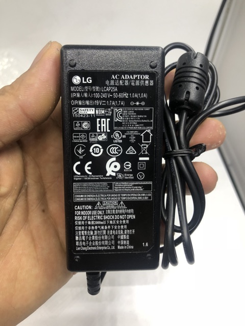 Adapter nguồn màn hinh LG 19V 1.7A chính hãng