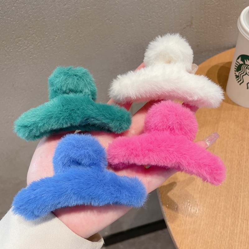 Kẹp tóc càng cua màu sắc kẹo ngọt nhám đáng yêu phong cách Hàn Quốc dành cho bé gái