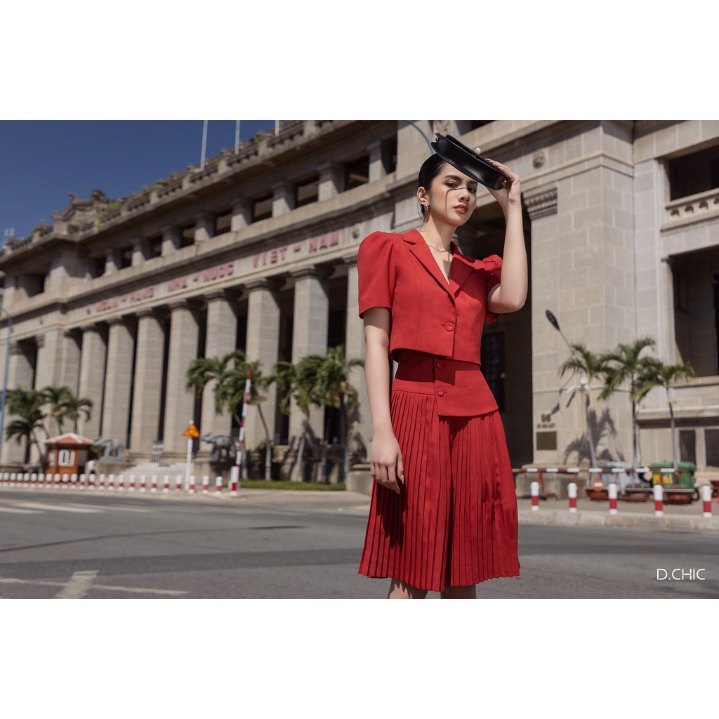 Áo croptop tay cọc xếp ly D.CHIC MS: 1811770