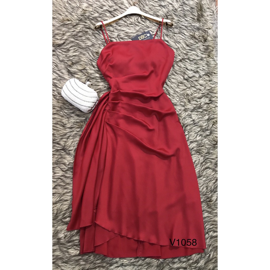 [ xả kho ] MiD Đầm đỏ thiết kế cao cấp V1058 Mie Design ảnh thật