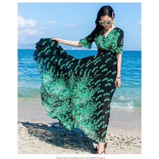 ĐẦM MAXI HOA DÁNG DÀI CAO CẤP MSP D30001 HÀNG NHẬP