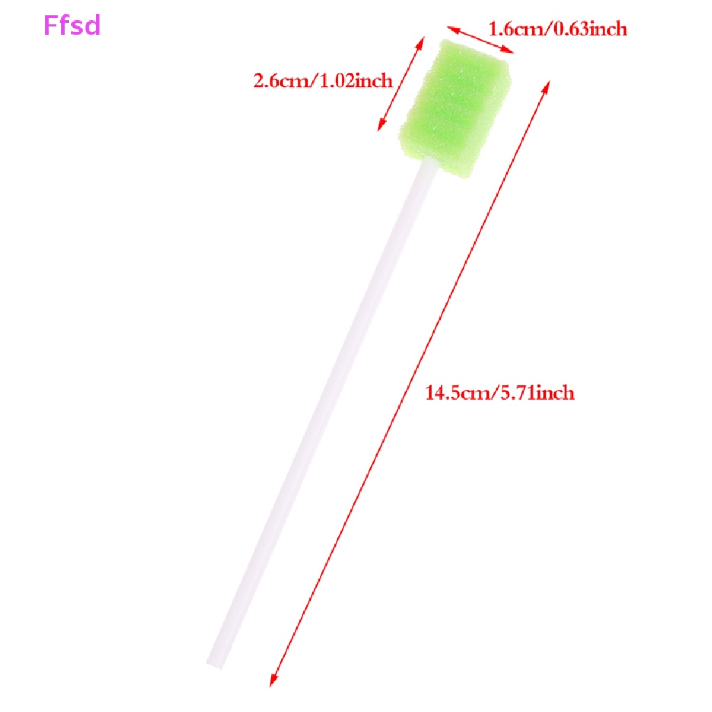 {Ffsd} Set 10 Tăm Bông Vệ Sinh Miệng / Lưỡi / Bàn Chải Đánh Răng Bằng Bọt Biển Dùng