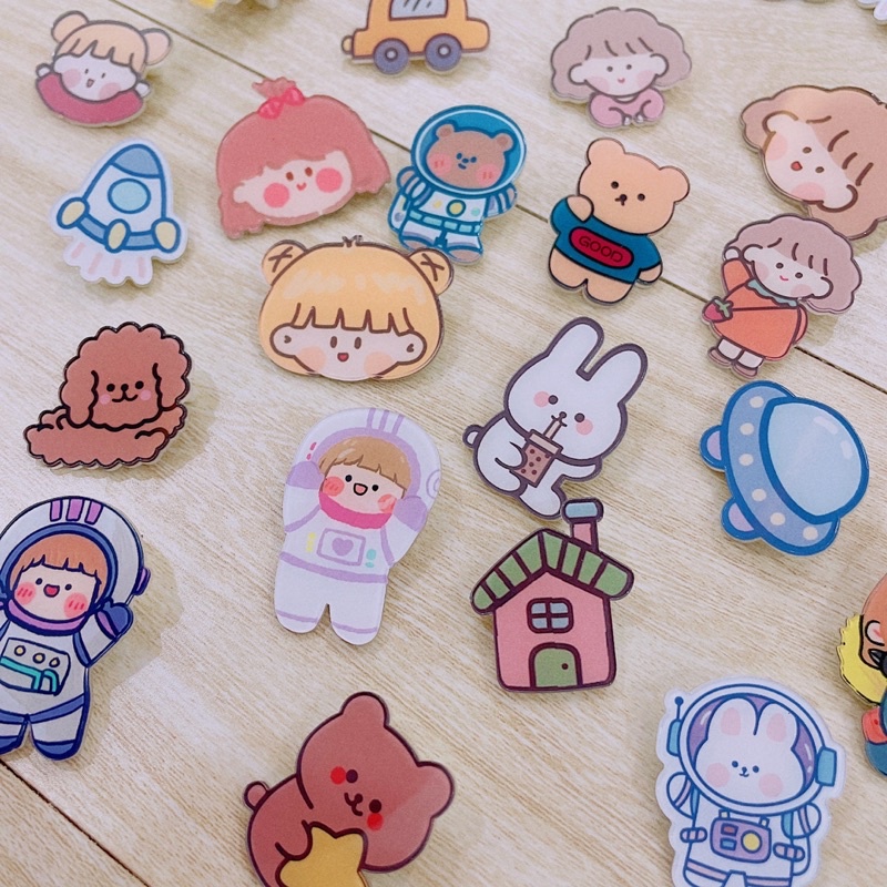 Pin dễ thương sticker cài huy hiệu áo phụ kiện gắn balo túi xách Diomi