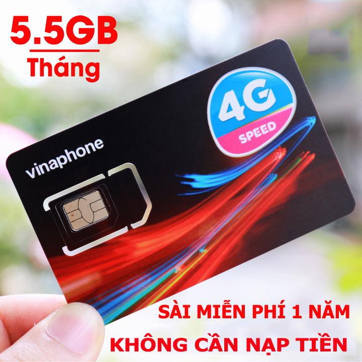 Sim 4G Vinaphone D500 5,5Gb/tháng - Miễn phí 12 tháng