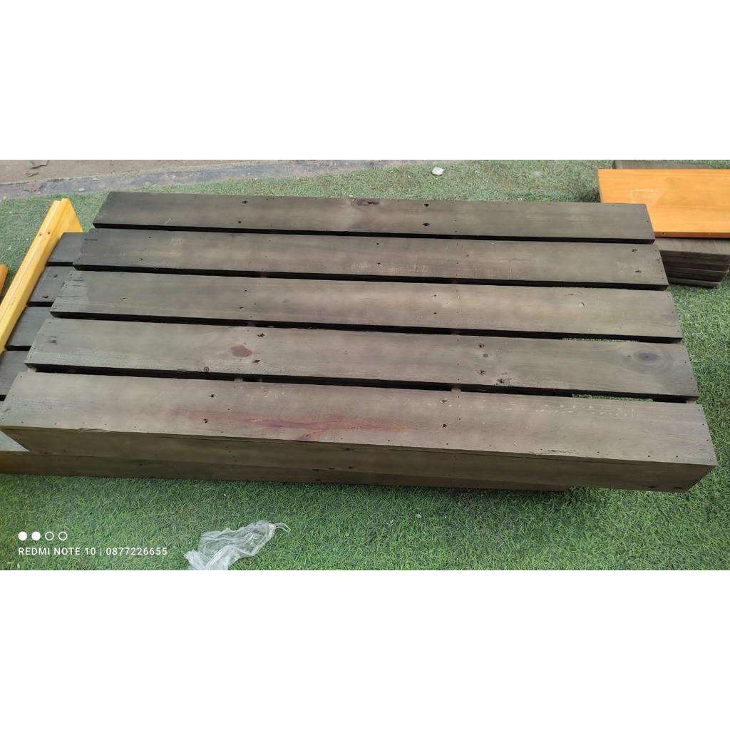 Giường Pallet - kích thước 50x 60 x cao11cm- Giường gỗ - Giường xếp - Giường Hộp Pallet  đã sơn chống mốc