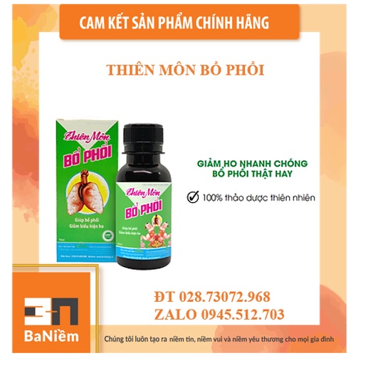 Thiên Môn Bổ Phổi Dược Bình Đông – Chai 90ml dành cho Trẻ em – Giảm ho nhanh chóng, Bổ phổi