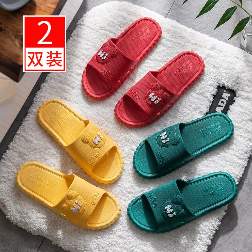 [3 MÀU] Dép Đi Trong Nhà - Dép Cao Su Mặt Gấu Hi Bear Siêu Nhẹ Êm Chân Chống Trơn Trượt