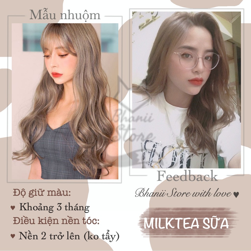 Thuốc nhuộm tóc Nâu Trà Sữa - Milktea KHÔNG TẨY bhanii store | BigBuy360 - bigbuy360.vn