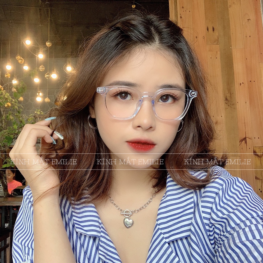 Gọng nhựa vuông bầu cốt kim loại chắc chắn Emilie eyewear phụ kiện thời trang 76172