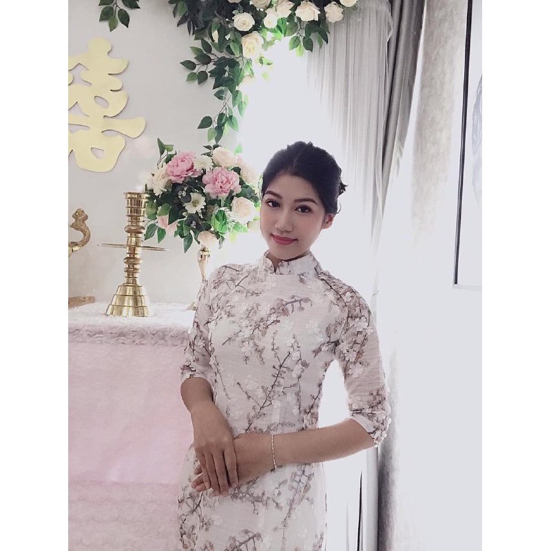 [ xả kho ] MiD Set áo dài truyền thống S1232 đính hoa thủ công cầu kì kèm ảnh thật