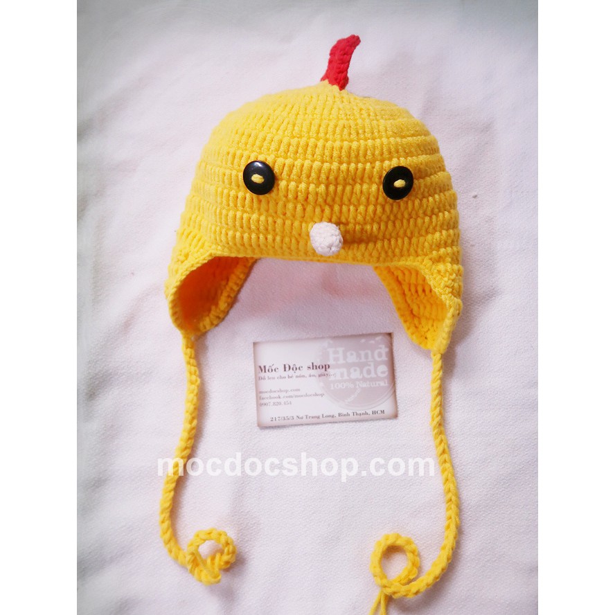 Nón len handmade gà vàng cho bé 0-12 tháng