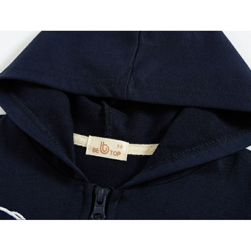 Áo khoác Hoodie cho bé BETOP áo nỉ da cá họa tiết khủng long chất cotton