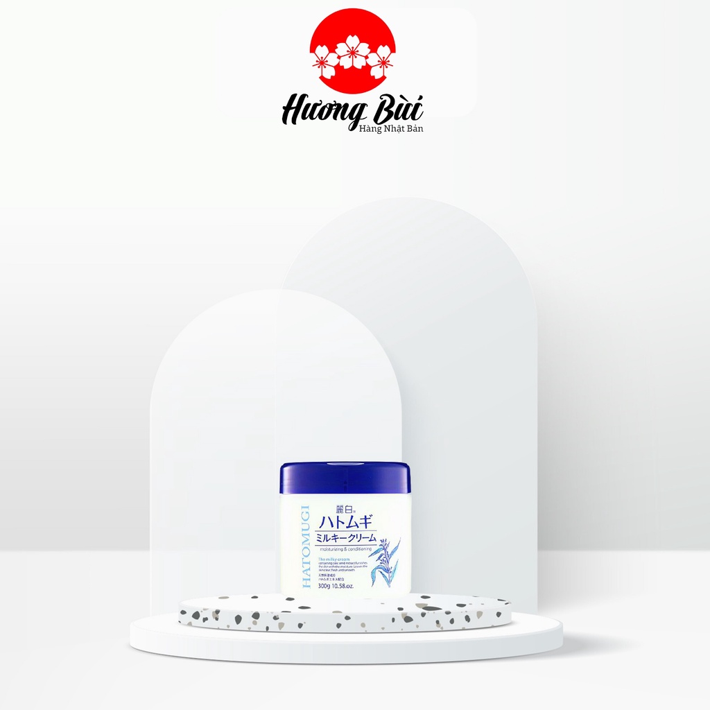 Kem dưỡng ẩm trắng da ý dĩ Hatomugi Moisturizing & Conditioning The Milky Nhật Bản 300g