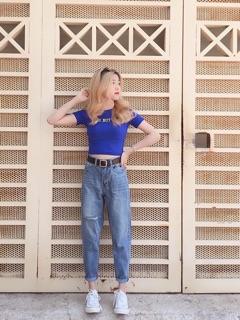 Quần baggy rách 1 bên