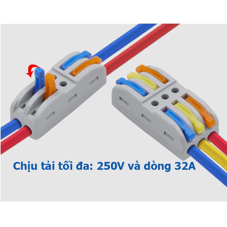 Cút nối dây điện nhanh Kv212 KV214 KV111 2 đầu vào và 2/4/6 đầu ra có phân biệt màu