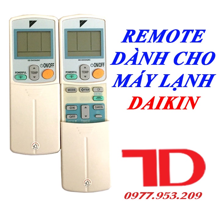 REMOTE máy lạnh, dành cho máy lạnh DAIKIN - 1 nút viền xanh