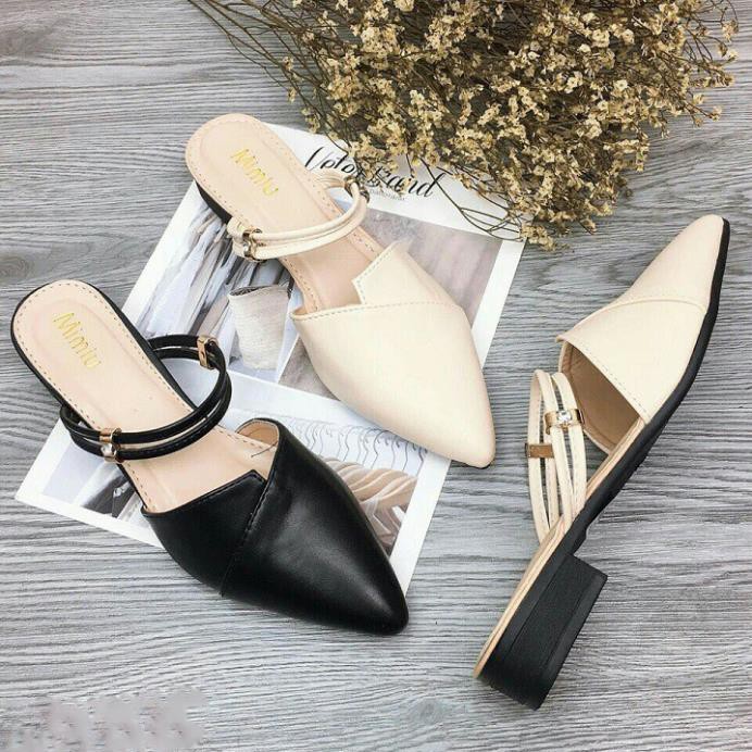 Sandal nữ, sandal mũi nhọn quai đôi, da mềm - A6 | BigBuy360 - bigbuy360.vn