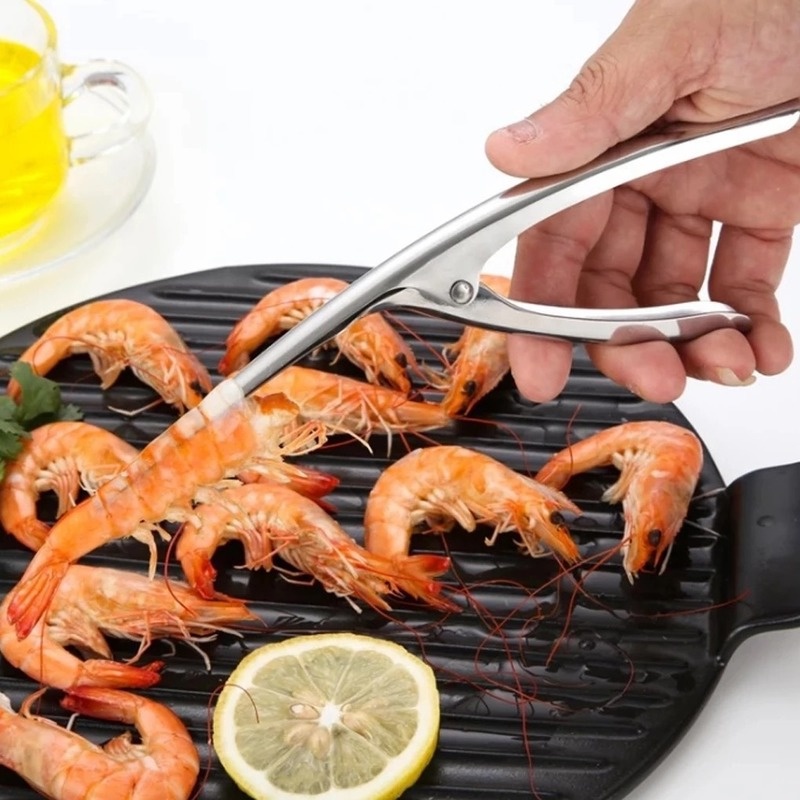 1 Dụng Cụ Tách Vỏ Tôm Nhanh Chóng Bằng Thép Không Gỉ