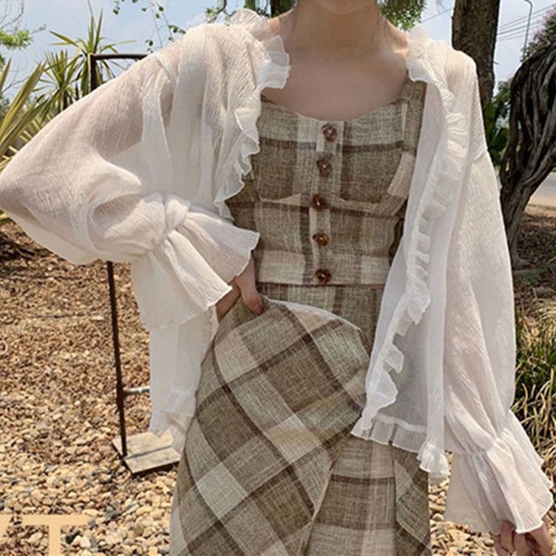 Áo khoác cardigan IELGY chống nắng chất liệu chiffon lụa thời trang cho nữ