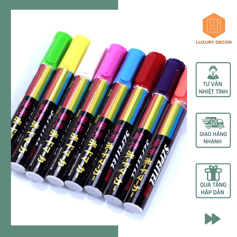 Bút Neon Huỳnh Quang Viết Bảng Diện Tử Trang Trí Bảng Đen Nhẹ Nhàng Thỏa Sức Sáng Tạo