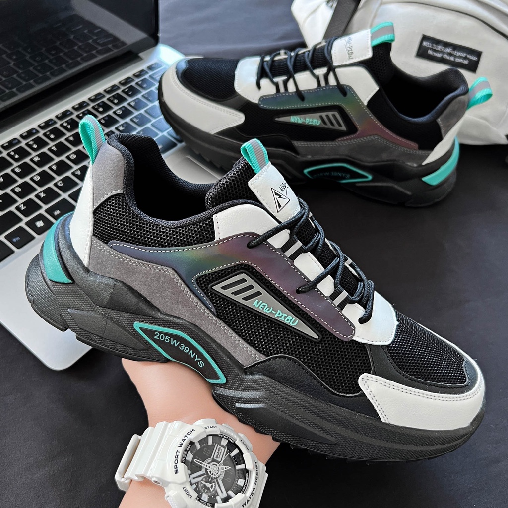 Giày sneaker nam thể thao Phản Quang Newpibuu 2 màu cao cấp