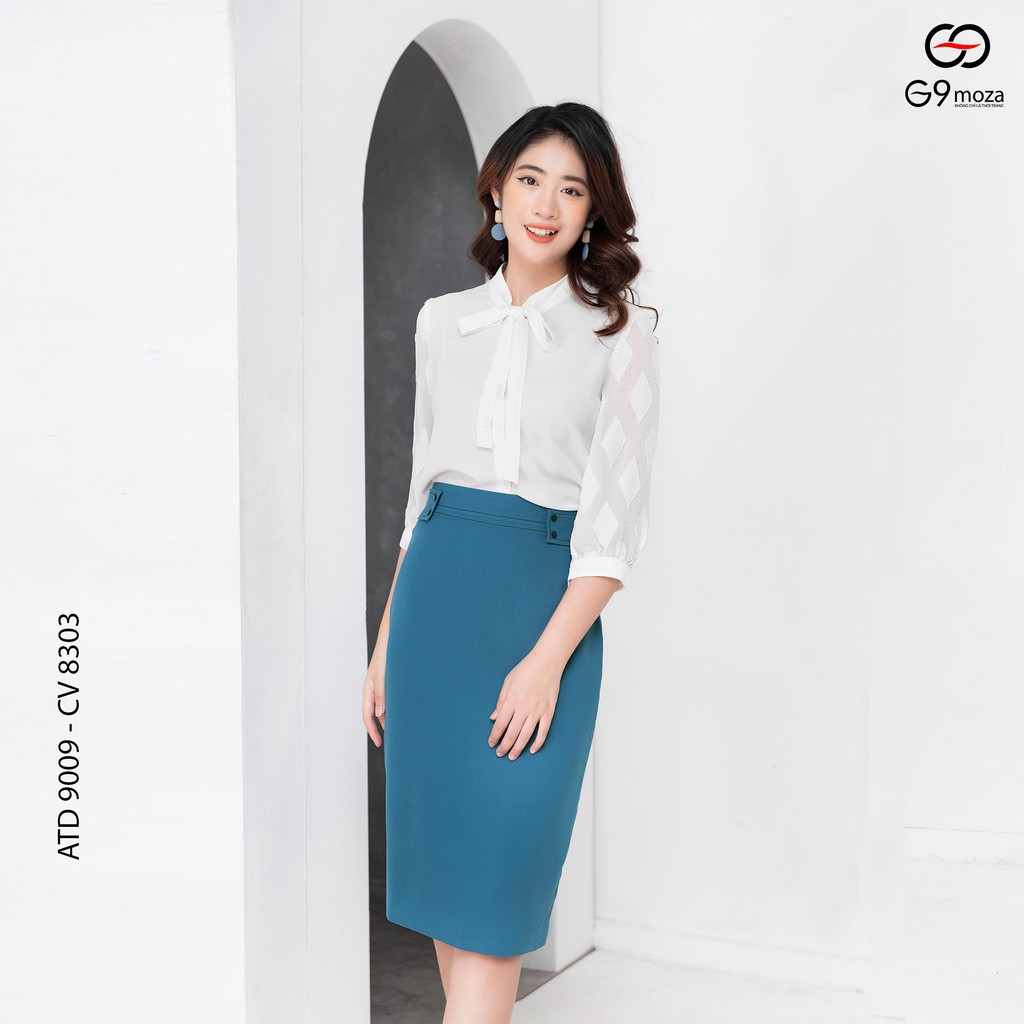 Áo tay lỡ 9009 G9moza với chất liệu Cát phối tay voan tạo phong cách thanh lịch