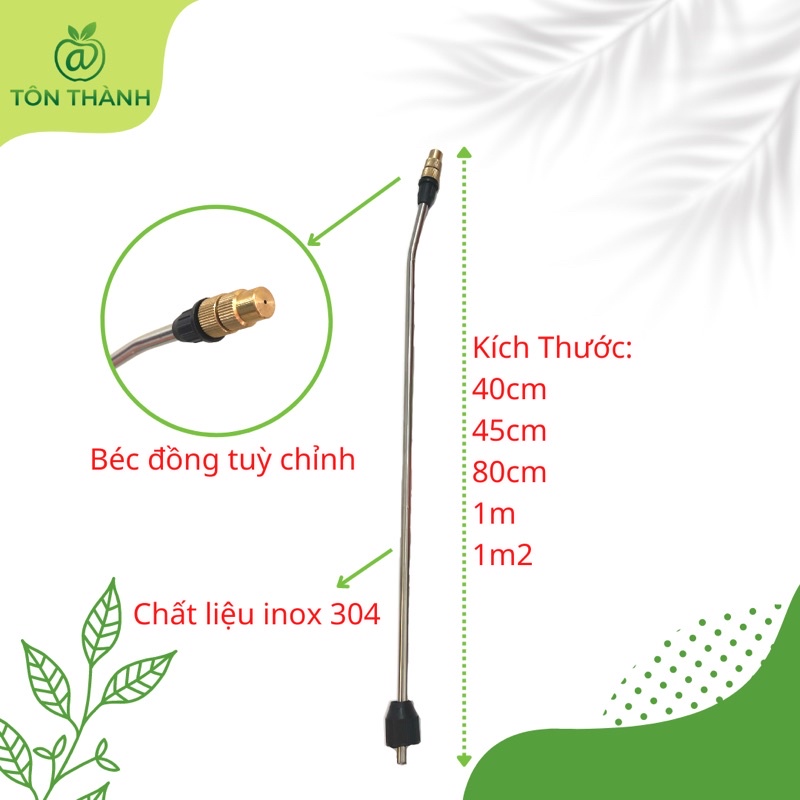 CẦN XỊT CẦN INOX NỐI DÀI BÌNH XỊT 5L 8L 40CM 45CM 80CM 1M 1M2 - PHỤ KIỆN THAY THẾ BÌNH 5L 8L AAA