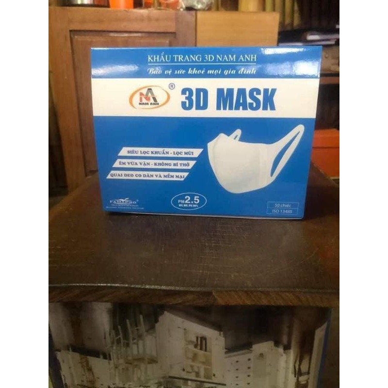 (Hàng chuẩn)Hộp khẩu trang 3D mask Nam Anh công nghệ Nhật 50 cái