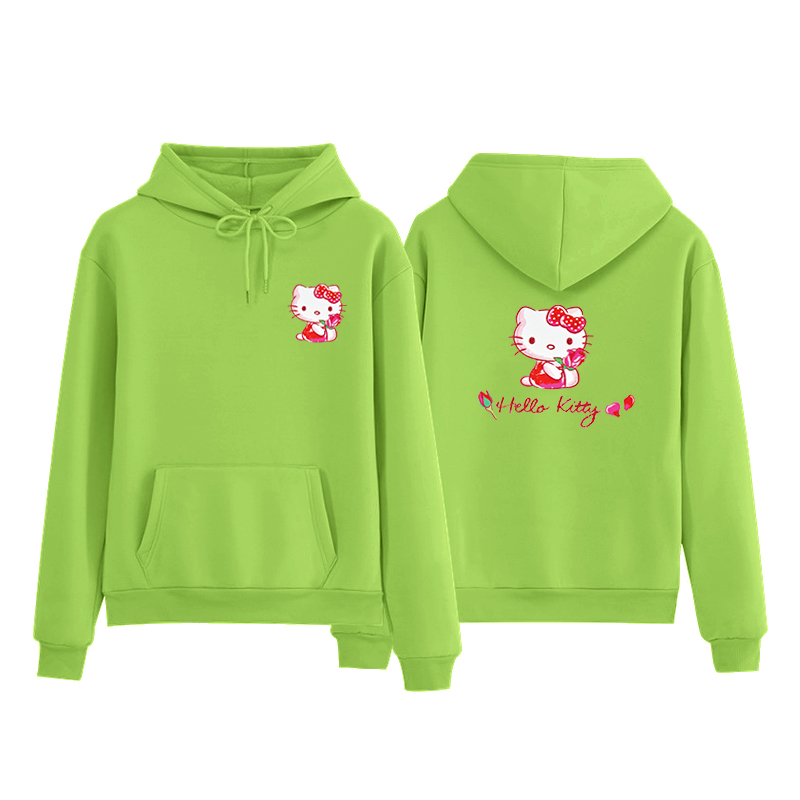 Áo Hoodie Dáng Rộng In Hình Hello Kitty 10 Màu Thời Trang Hàn Quốc Cho Nữ