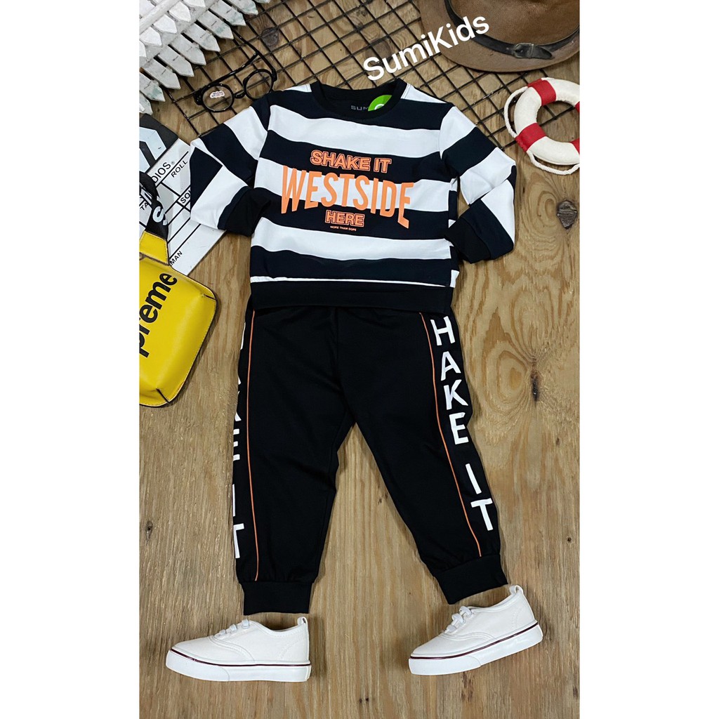 BỘ DÀI TAY SỌC THU ĐÔNG CHO BÉ TRAI MẶC MÙA LẠNH CỦA HÃNG SUMIKID - hàng Việt Nam chất lượng cao - Sumikid chính hãng