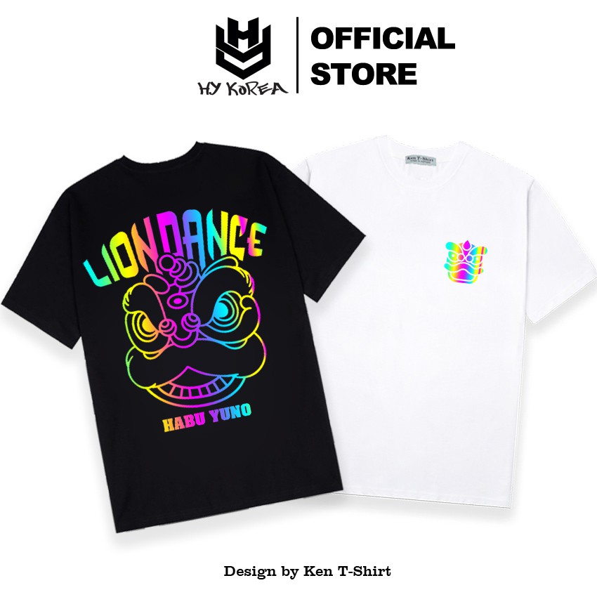 Áo Thun Phản Quang Lion Dance Cotton 75% Form Rộng Unisex Nam Nữ Đẹp.