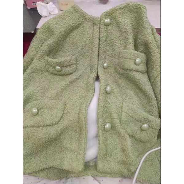 Áo Khoác Cardigan Dáng Ngắn Màu Xanh Cốm Tiểu Thư - A063
